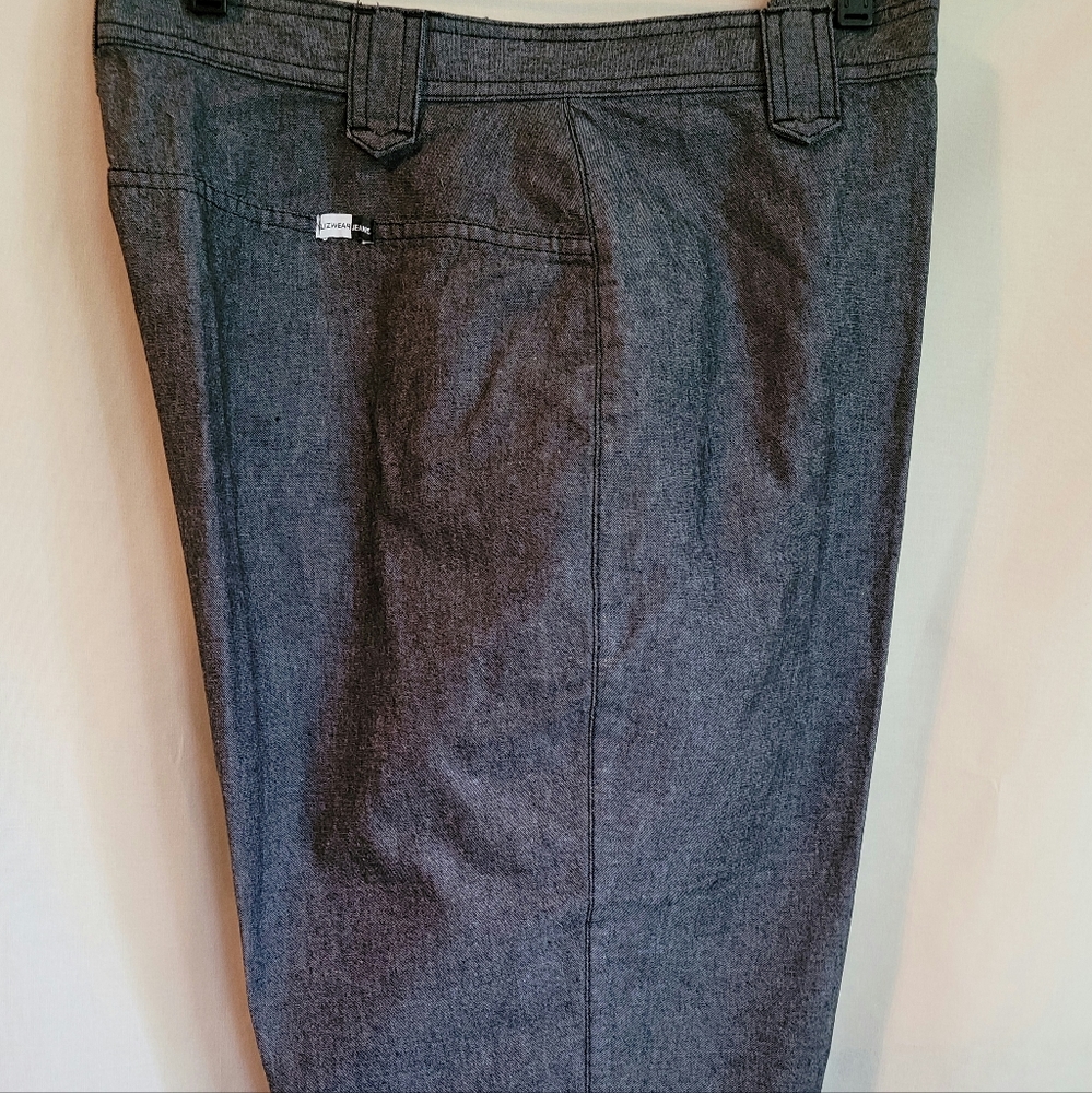 Lizwear Jean's Black Chambray Capris Sz 16